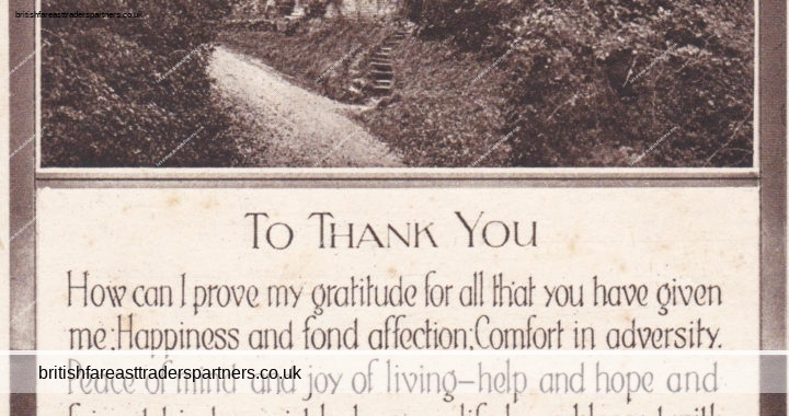 VINTAGE A THOUGHT FOR THE QUIET HOUR ‘TO THANK YOU’ PATIENCE STRONG POSTCARD