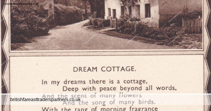 VINTAGE A THOUGHT FOR THE DAY ‘DREAM COTTAGE’ KATHLEEN PARTRIDGE POSTCARD