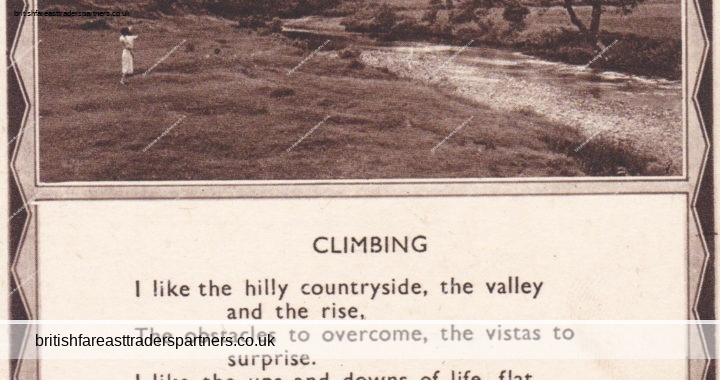 VINTAGE A THOUGHT FOR THE DAY ‘CLIMBING’ KATHLEEN PARTRIDGE POSTCARD