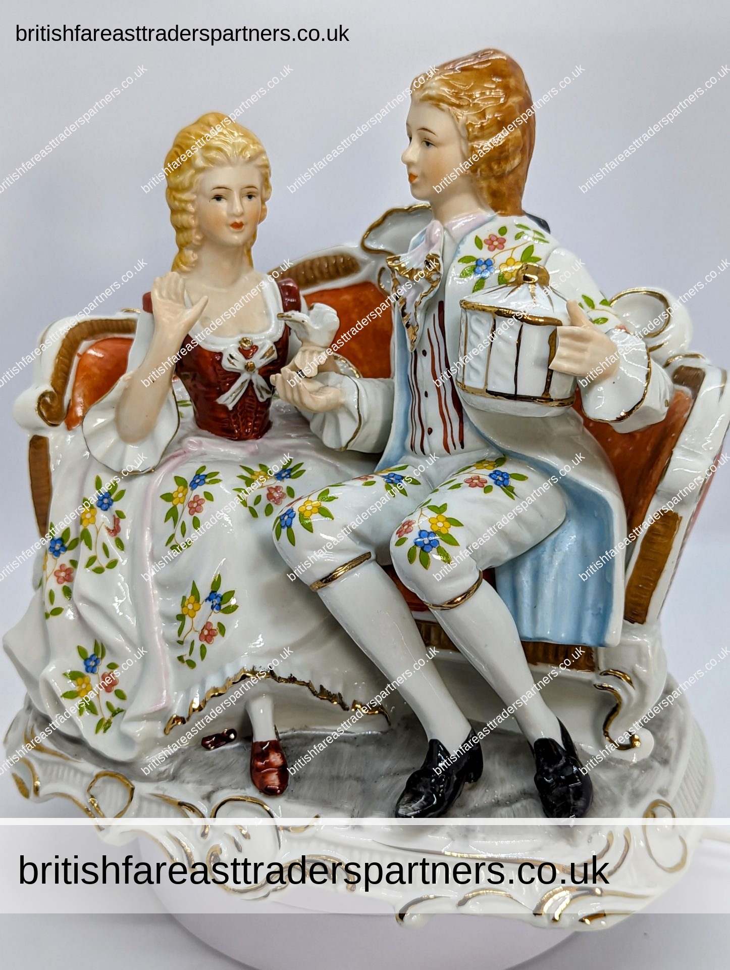 A Lovely GROUP of EUROPEAN CONTINENTAL “Courting Scene of a Couple” PORCELAIN FIGURINE