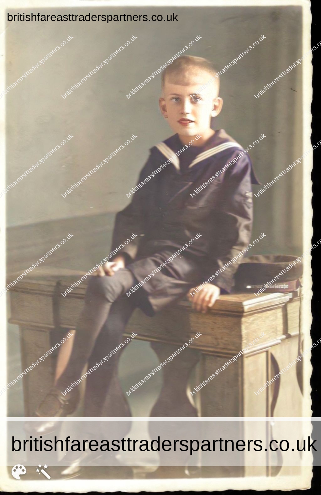 ANTIQUE 1934 Sailor Boy A. Kratzer Photography DRESDEN Germany RPPC POSTCARD