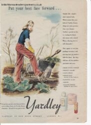 VINTAGE YARDLEY Bond Street LONDON “Put your best face forward” Wartime Print Ad