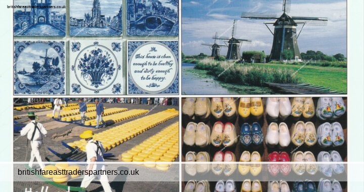 Greetings from HOLLAND (Netherlands) Cheese ,Tiles, Clogs, Windmills Postcard