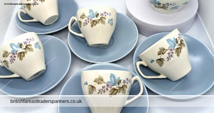 Vintage Lot of 5 Empire Porcelain Staffordshire England Demitasse cup & saucer + sugar bowl