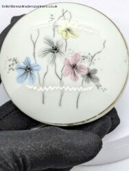 Vintage Delicate Pastel Flowers on PORCELAIN Royal Bavaria GERMANY Trinket Pot