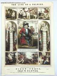 ANTIQUE The Life of A Soldier VICTORIAN Sheet Music Cover Lithograph Print