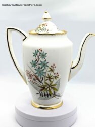 Vintage Clare ENGLAND Wild Floral Posy Gilt Coffee Pot