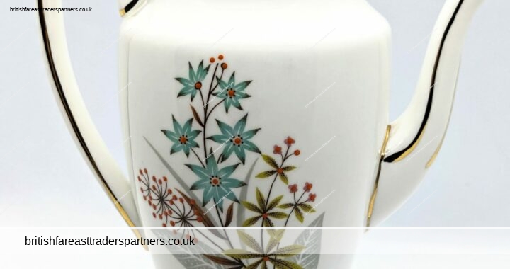 Vintage Clare ENGLAND Wild Floral Posy Gilt Coffee Pot