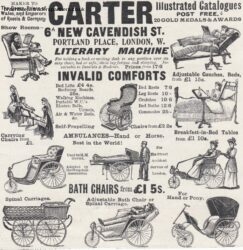 Antique 1900 Carter London Invalid Comforts The SPHERE Victorian Print Ad