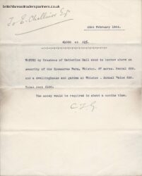 1904 Trustees of Catherine Hall Sycamores Farm Whiston STOKE-ON-TRENT Letter