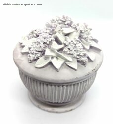 Vintage LILAC Cupcake 3D florals Collectable Trinket Pot